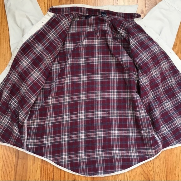 J. G. Hook Men's beige button up long sleeve cotton shirt jacket - Picture 7 of 15